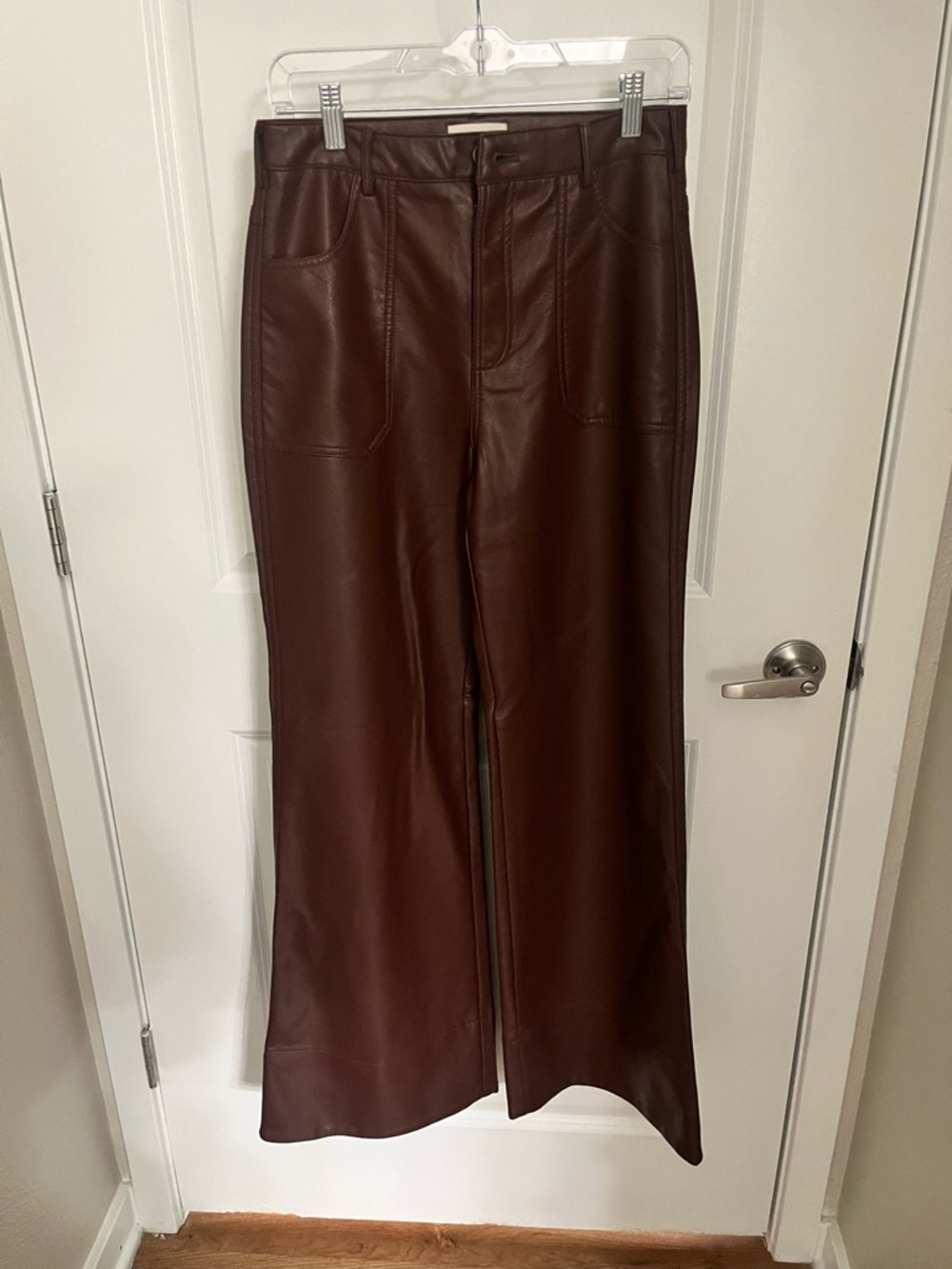 PILCRO by anthropologie rust brown faux leather pants
